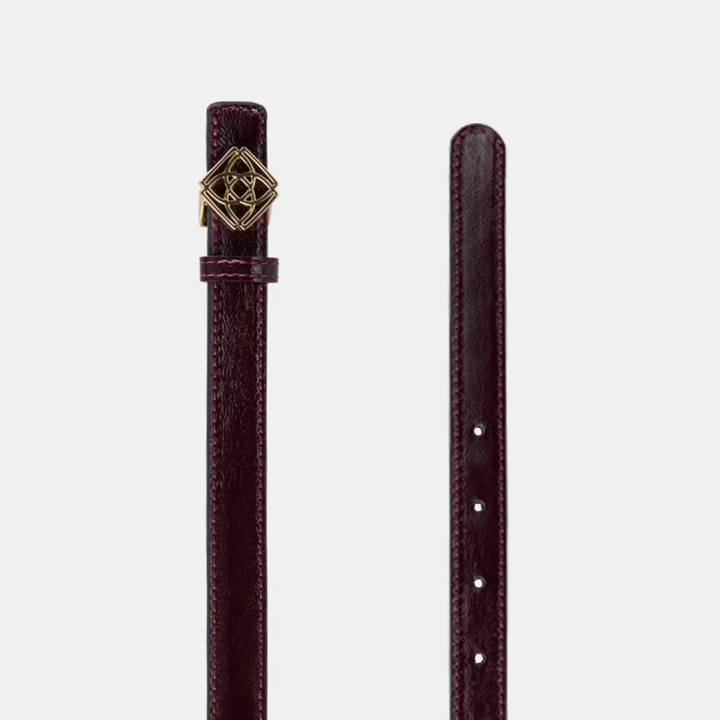 Kadın Siyah / Bordo Çift Taraflı Deri Kemer