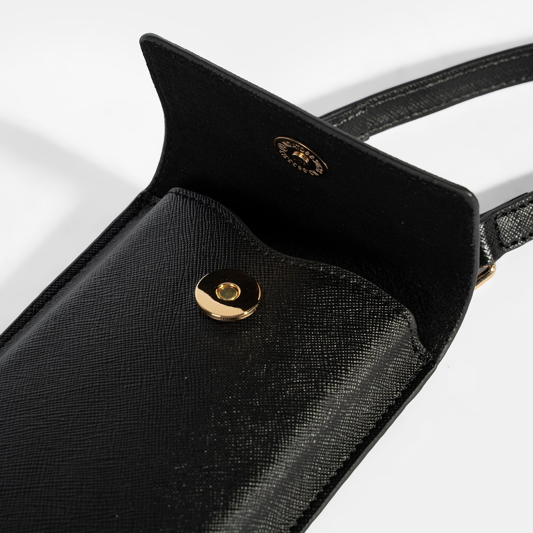 Kadın Siyah Çapraz Telefon Çantası 