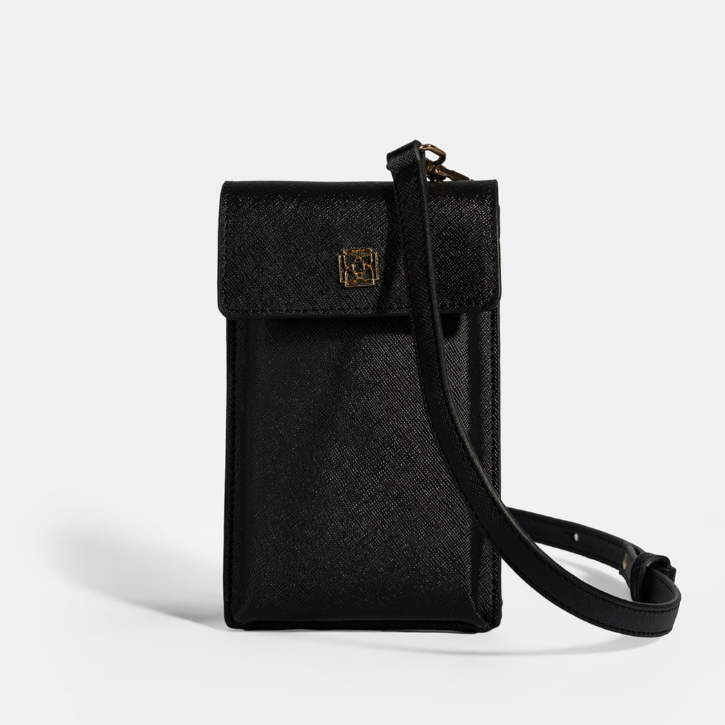 Kadın Siyah Çapraz Telefon Çantası 