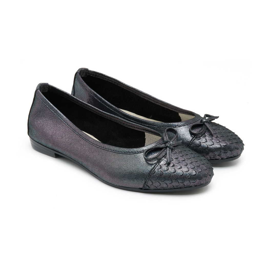 Kadın Siyah Deri Babet