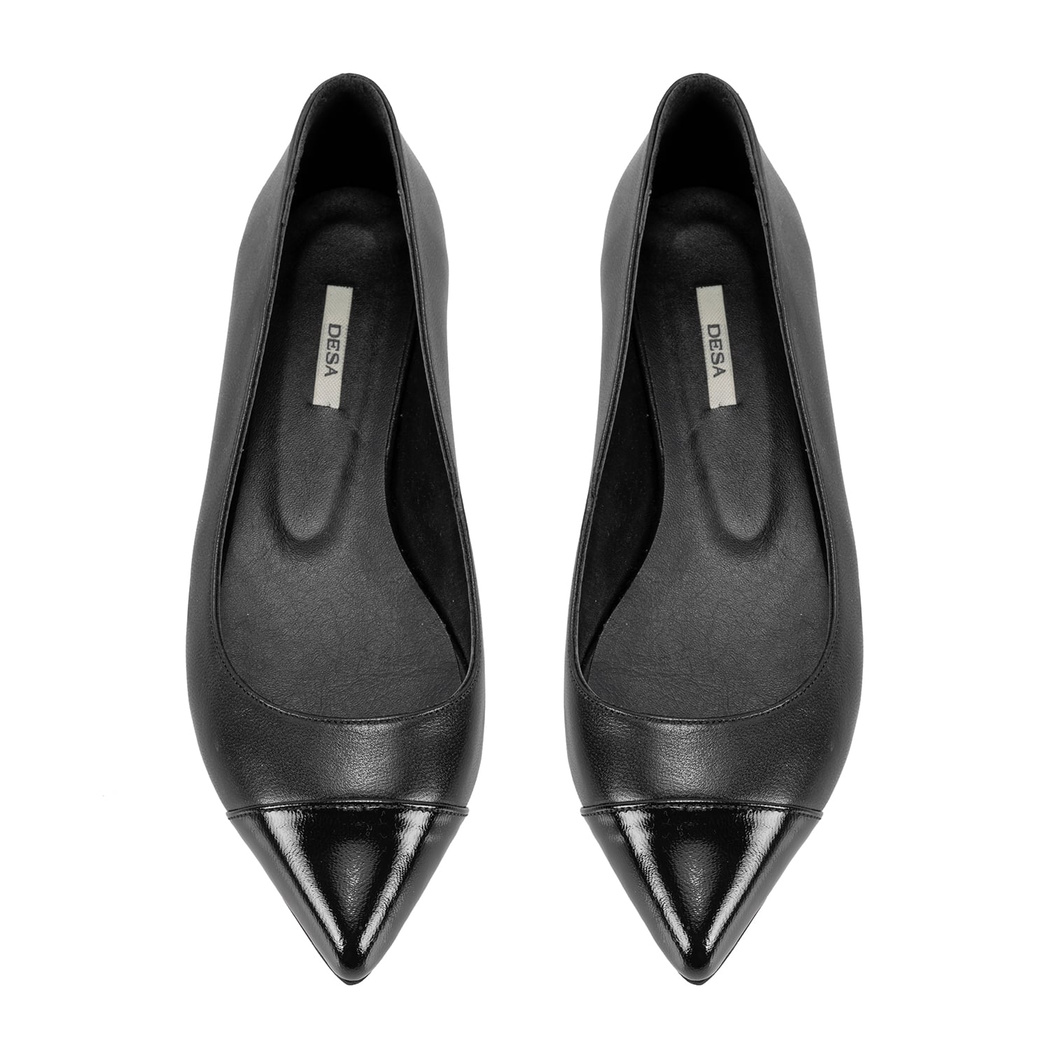 Kadın Siyah Deri Babet