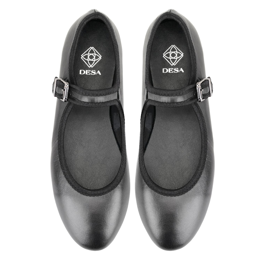 Kadın Siyah Deri Babet