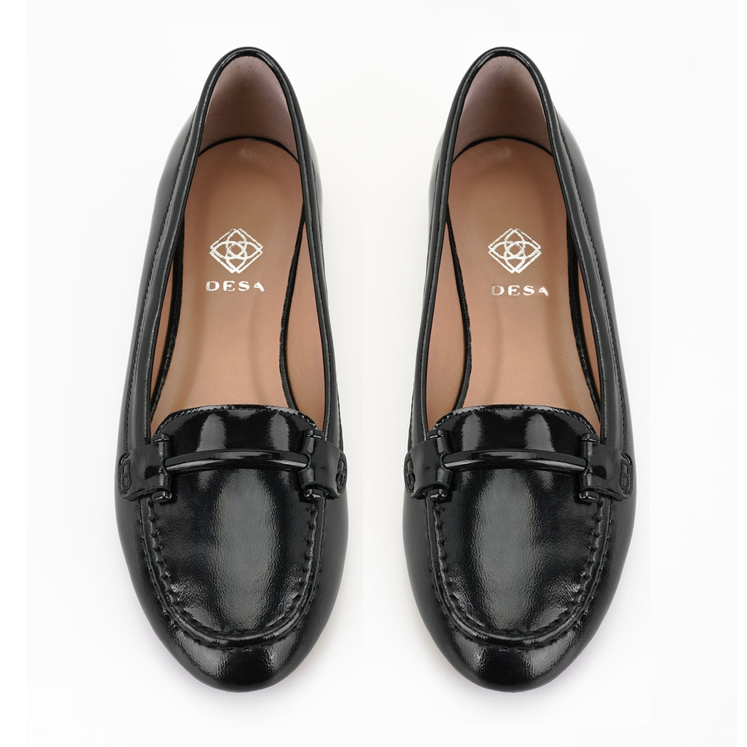 Kadın Siyah Deri Babet