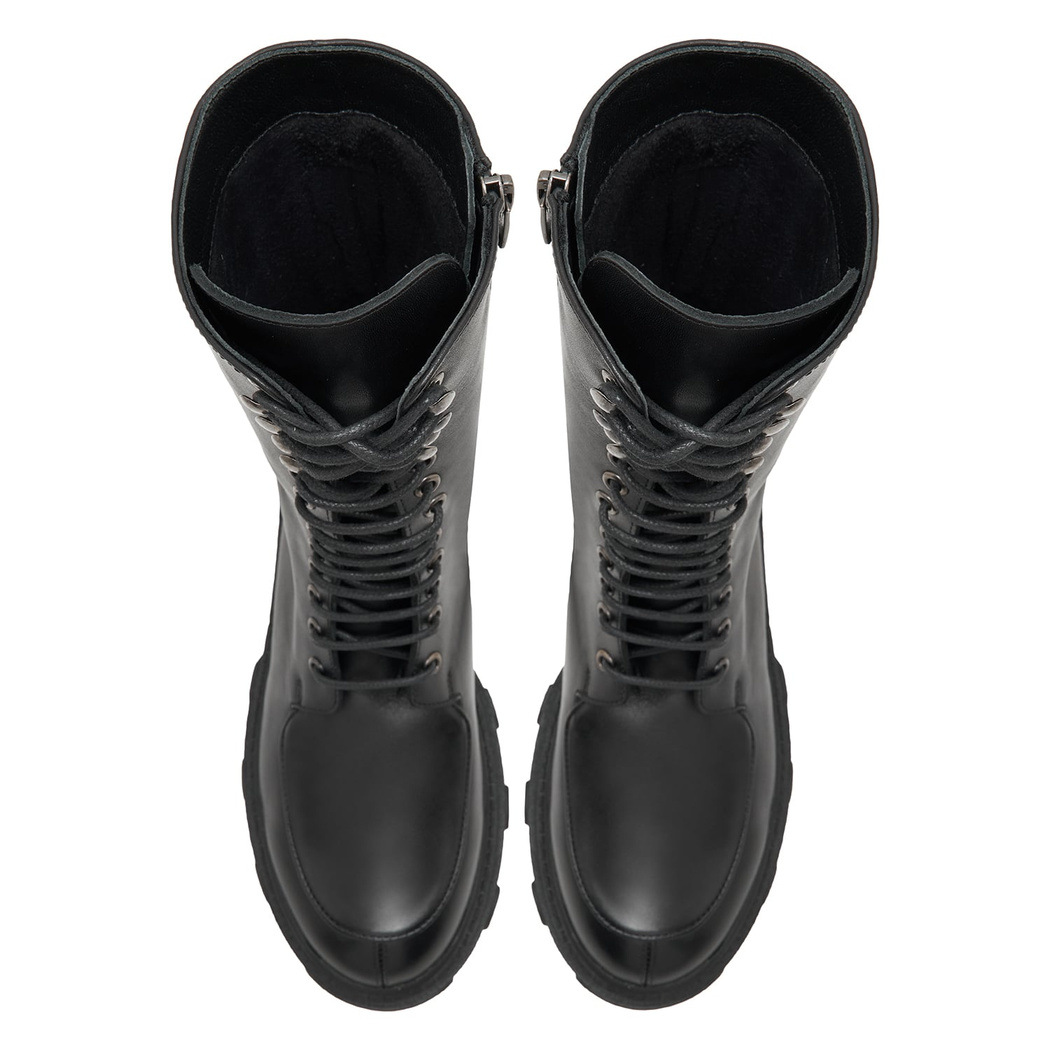 Kadın Siyah Deri Bot