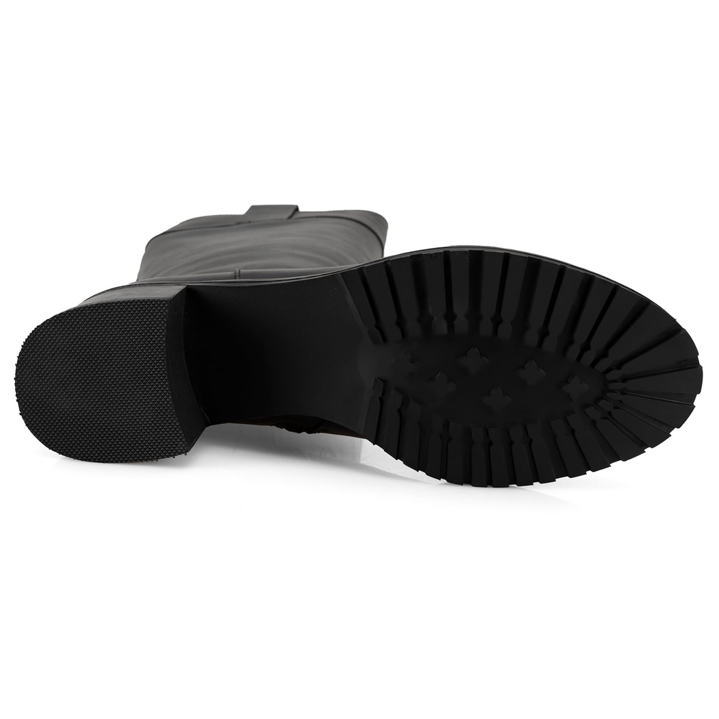 Kadın Siyah Deri Çizme