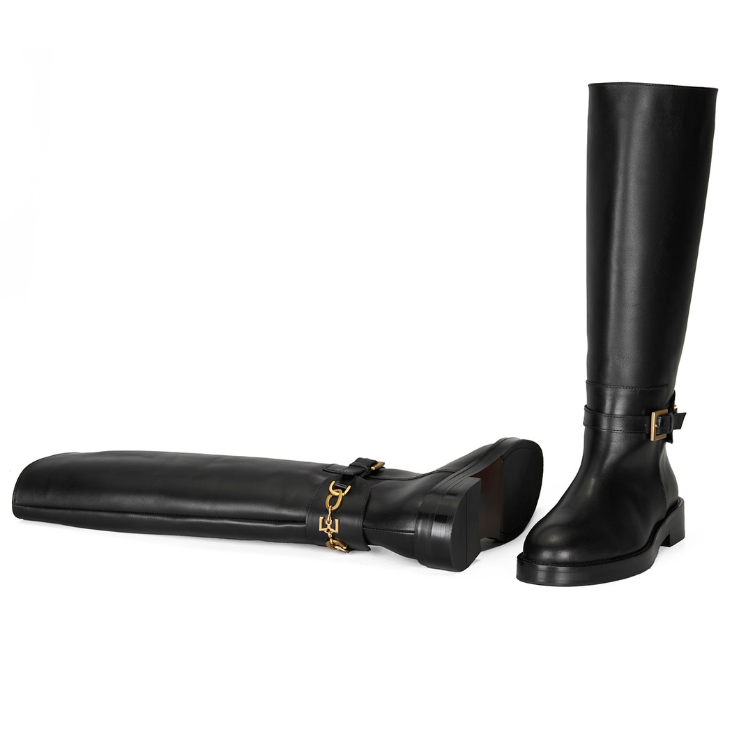 Kadın Siyah Deri Çizme