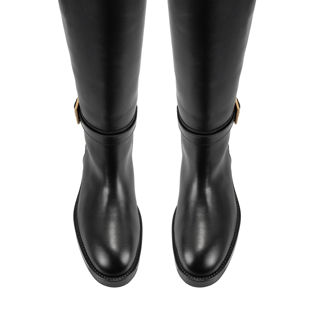 Kadın Siyah Deri Çizme