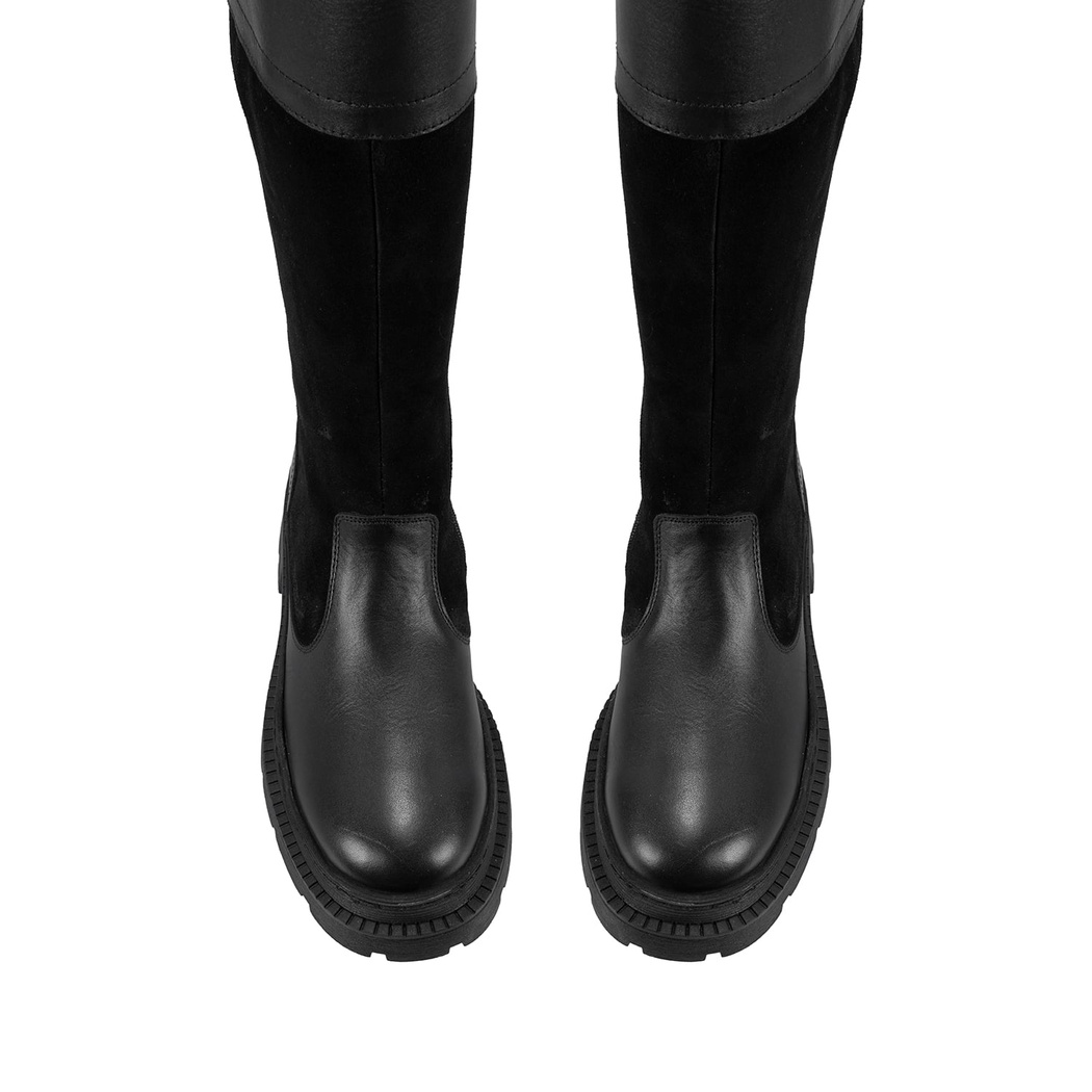 Kadın Siyah Deri Çizme