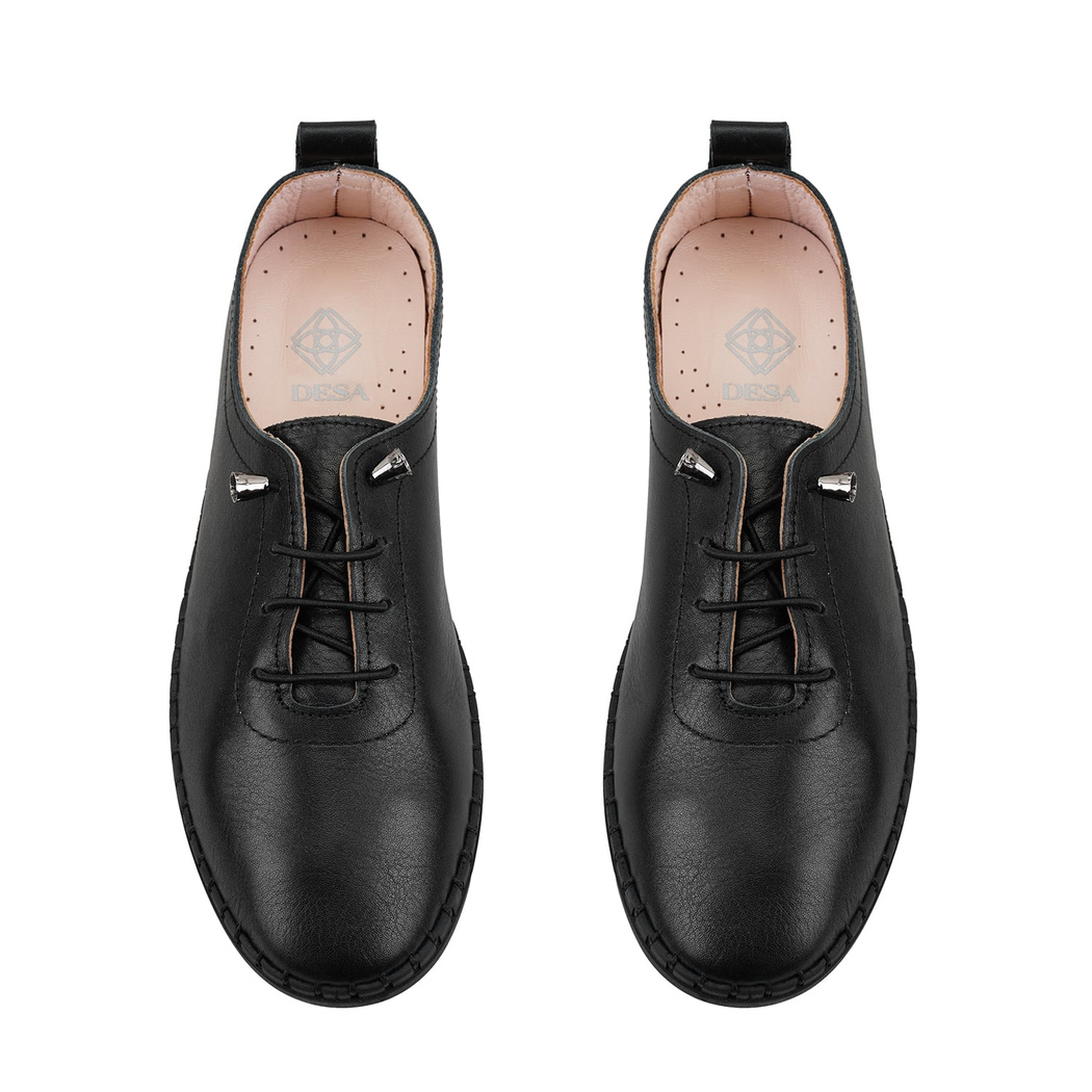 Kadın Siyah Deri Günlük Ayakkabı