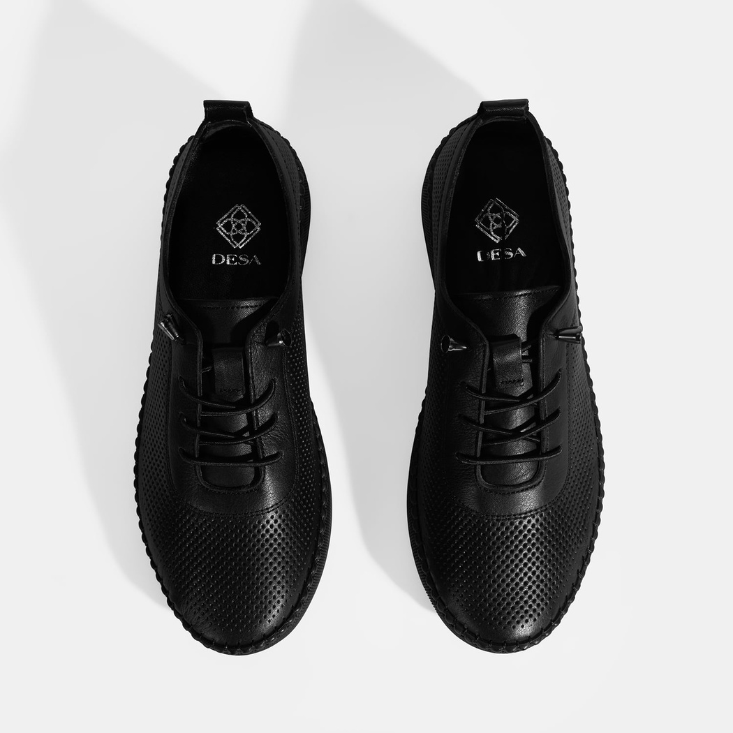 Kadın Siyah Deri Günlük Ayakkabı