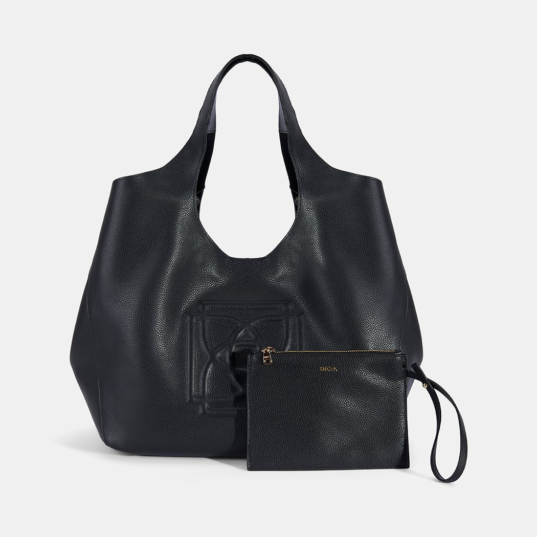 Kadın Siyah Deri Hobo Çanta