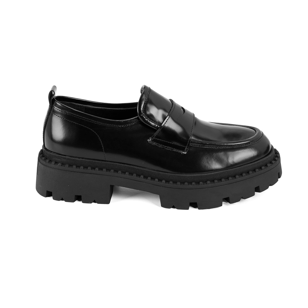 Kadın Siyah Deri Loafer