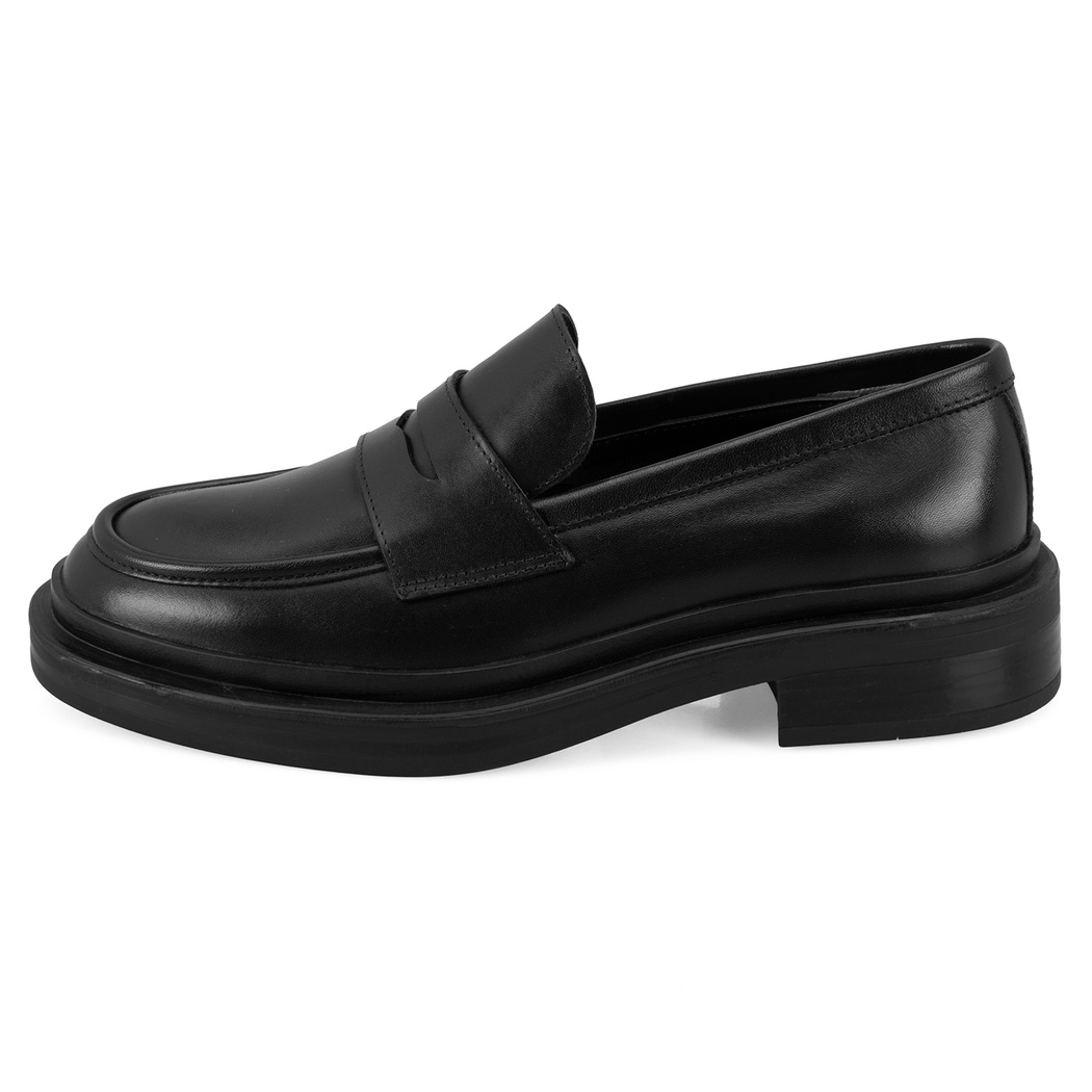 Kadın Siyah Deri Loafer