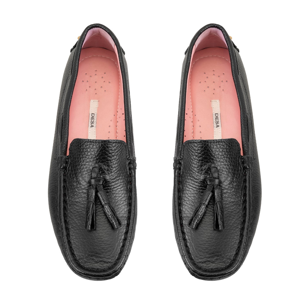 Kadın Siyah Deri Loafer