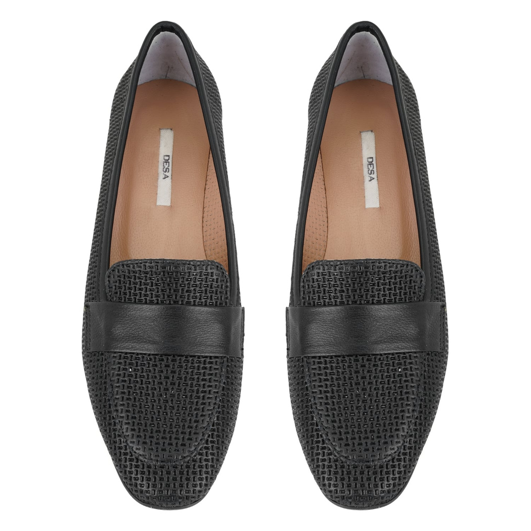 Kadın Siyah Deri Loafer