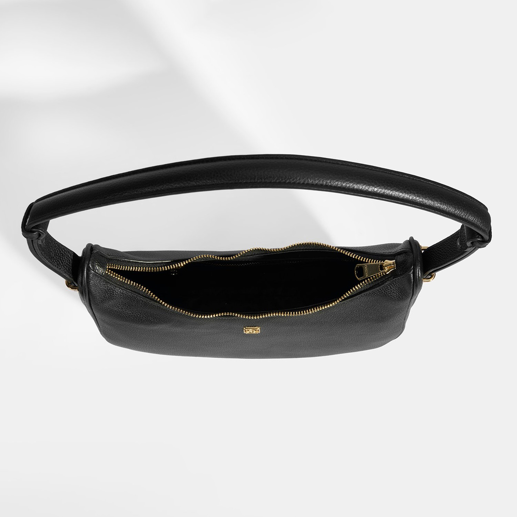 Kadın Siyah Deri Omuz Çantası