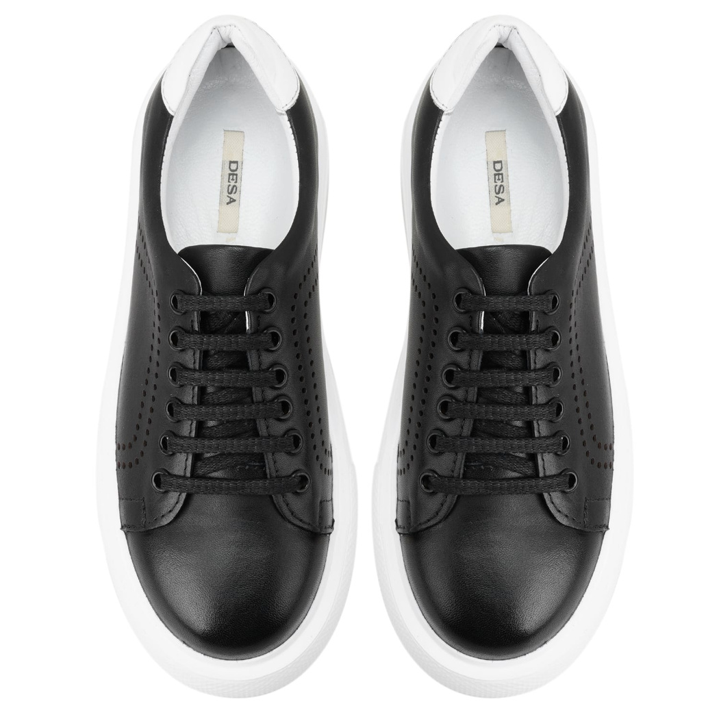 Kadın Siyah Deri Spor Ayakkabı