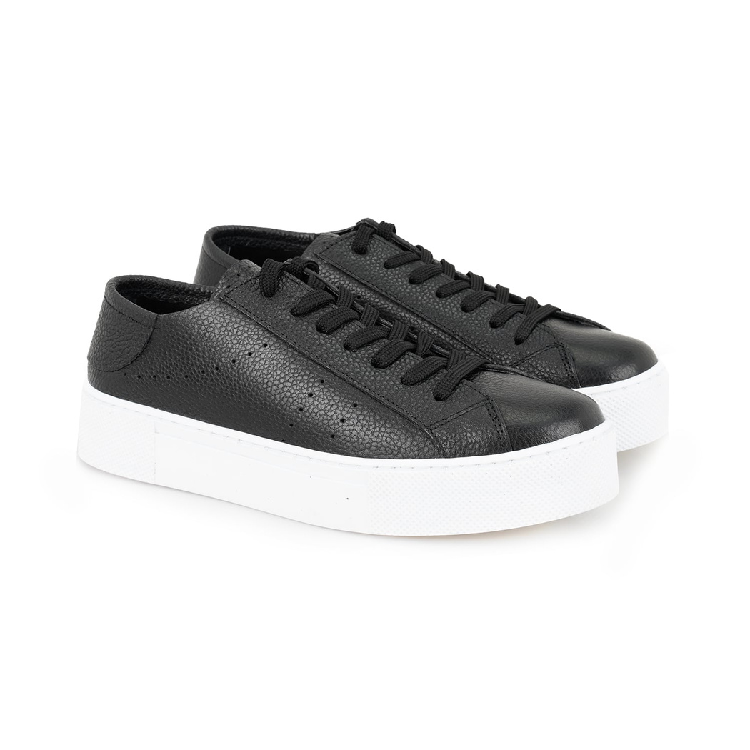 Kadın Siyah Deri Spor Ayakkabı