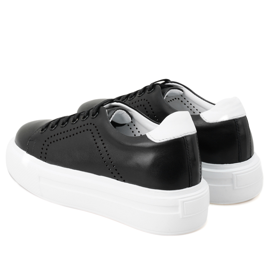 Kadın Siyah Deri Spor Ayakkabı