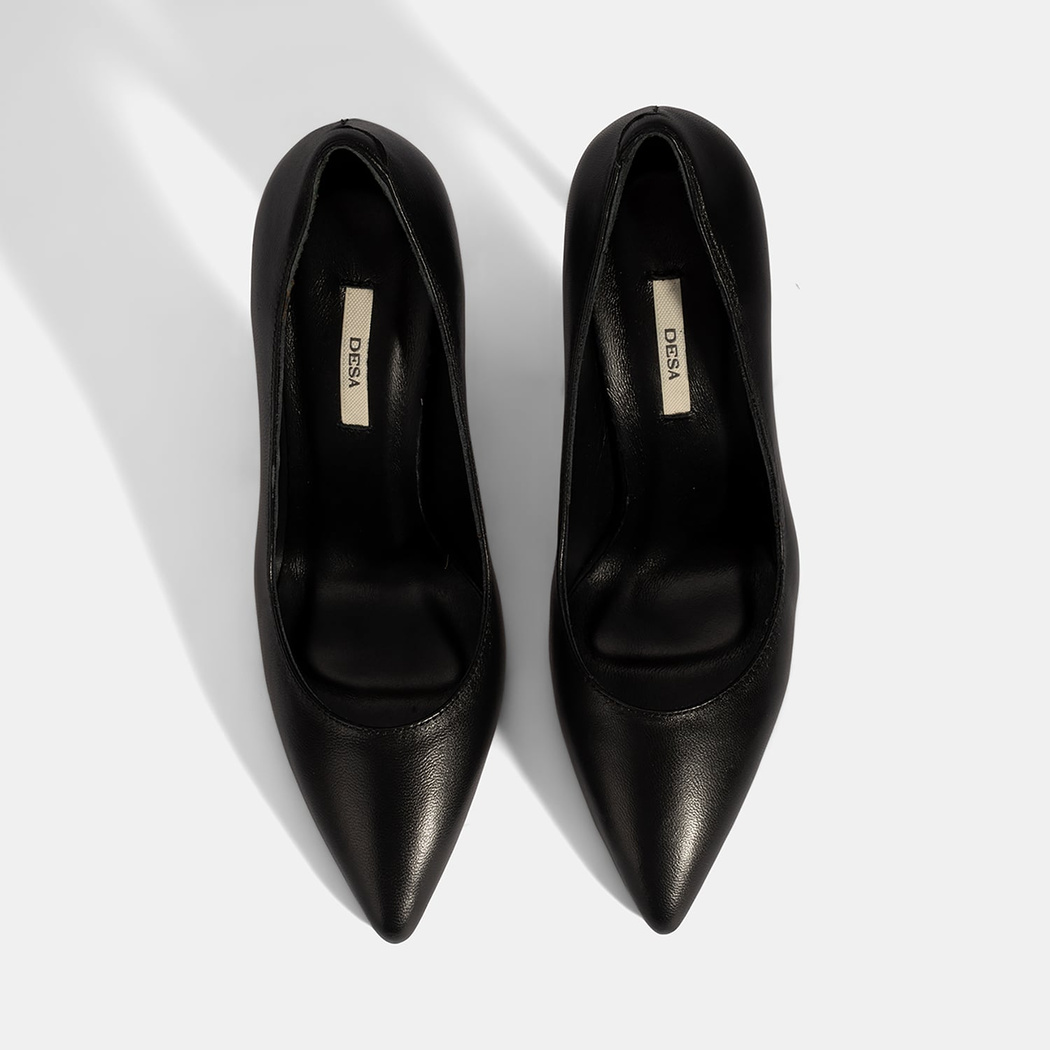 Kadın Siyah Deri Stiletto