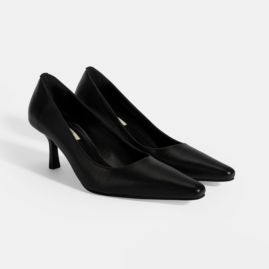 Kadın Siyah Deri Stiletto