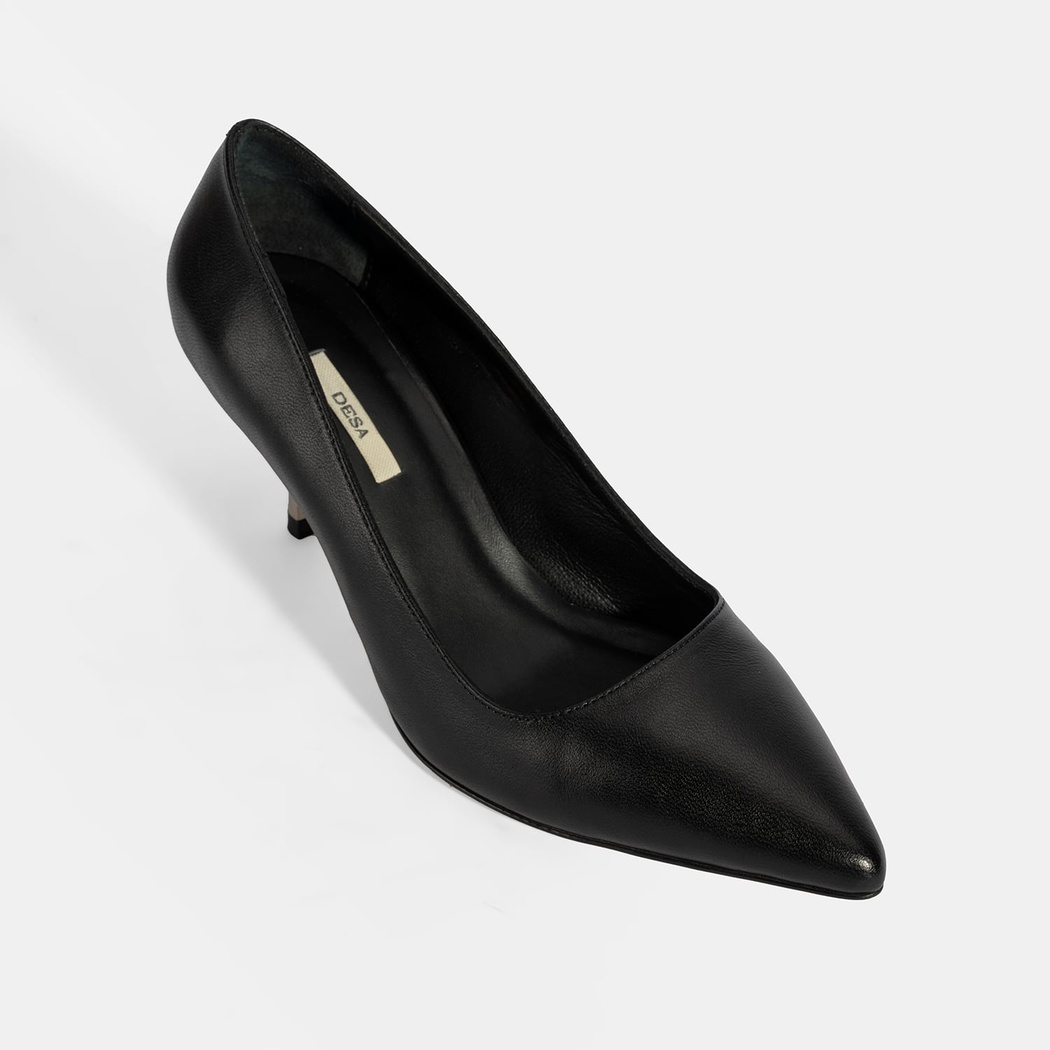 Kadın Siyah Deri Stiletto