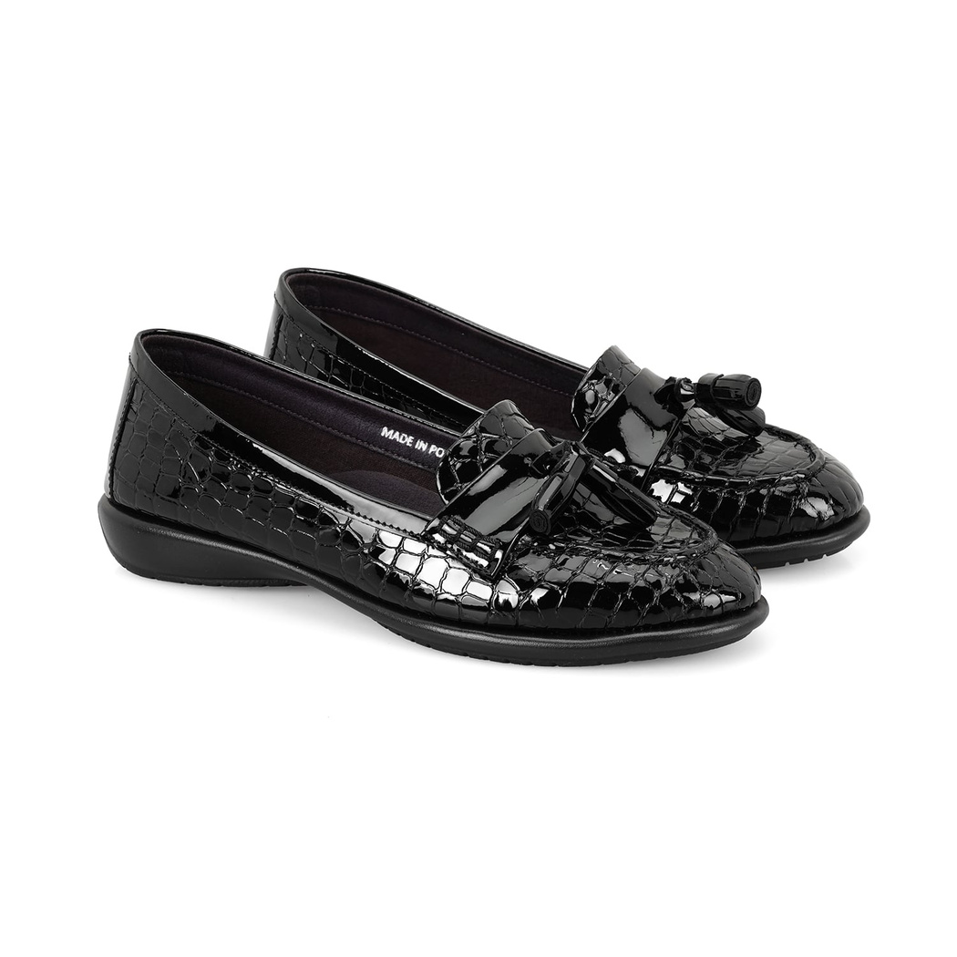 Kadın Siyah DesaComfort Aksesuar Detaylı Deri Loafer