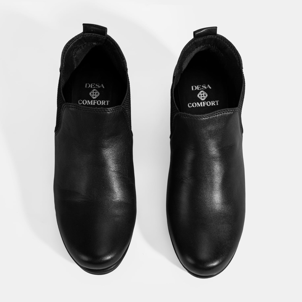 Kadın Siyah DesaComfort Bilek Boy Deri Bot