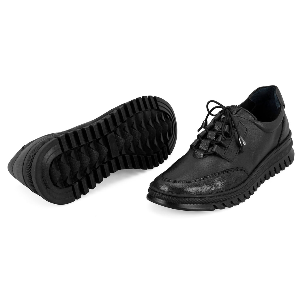 Kadın Siyah DesaComfort Deri Günlük Ayakkabı