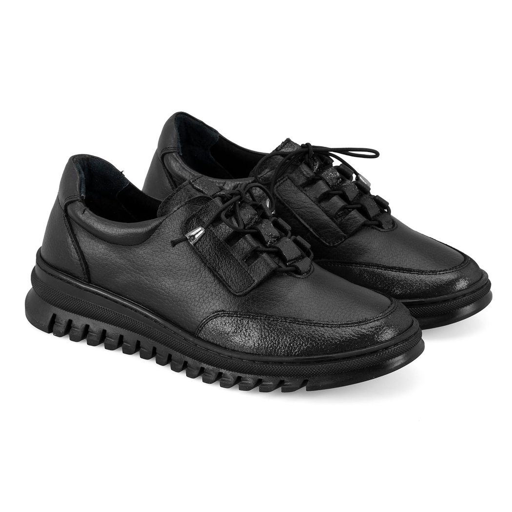 Kadın Siyah DesaComfort Deri Günlük Ayakkabı