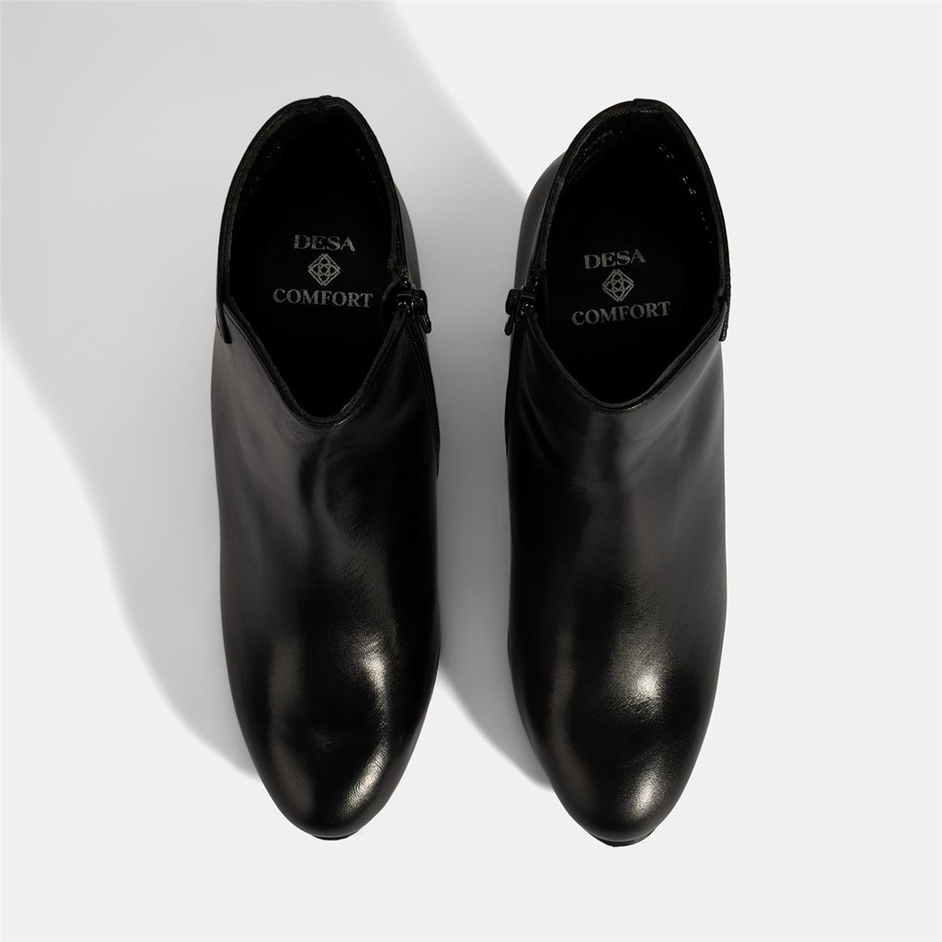 Kadın Siyah DesaComfort Deri Topuklu Chelsea Bot