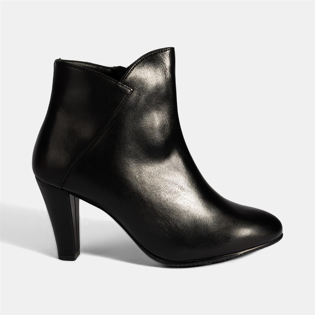 Kadın Siyah DesaComfort Deri Topuklu Chelsea Bot