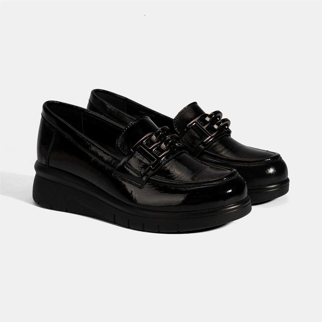 Kadın Siyah DesaComfort Toka Detaylı Deri Ayakkabı