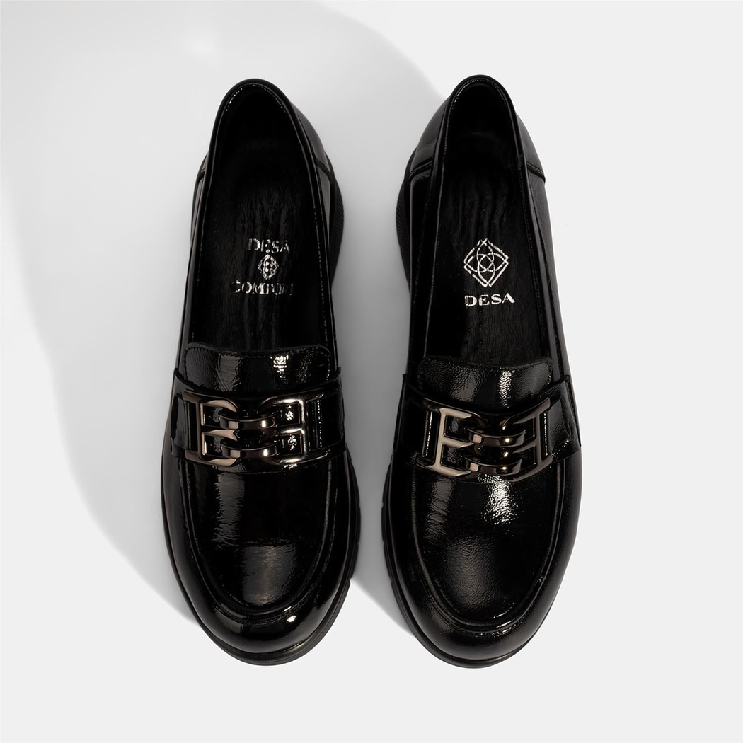 Kadın Siyah DesaComfort Toka Detaylı Deri Ayakkabı