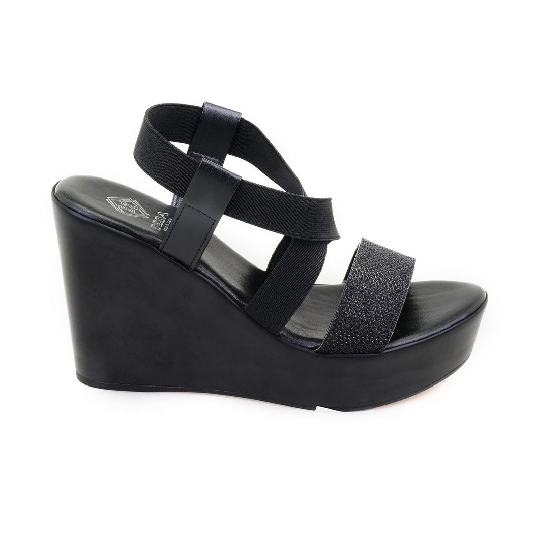 Kadın Siyah Dolgu Topuklu Sandalet