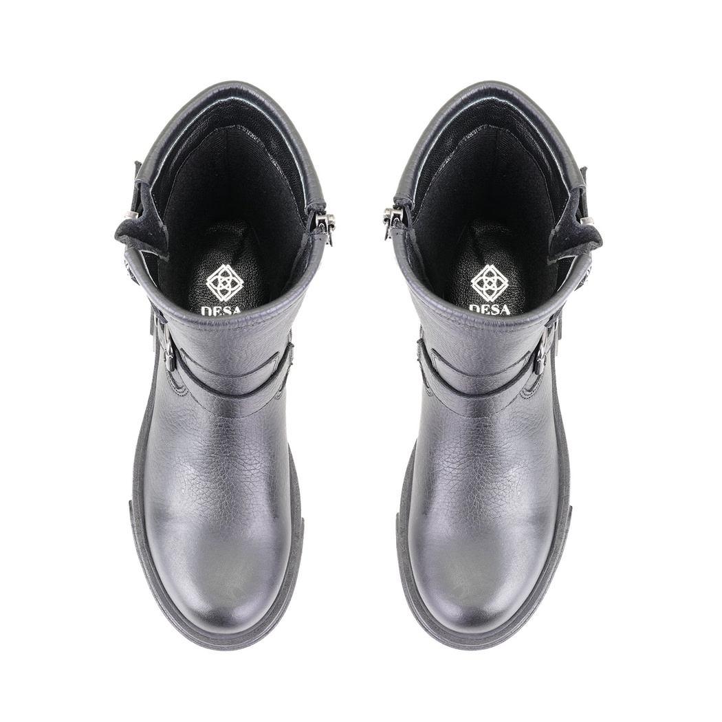 Kadın Siyah Fermuarlı Deri Bot