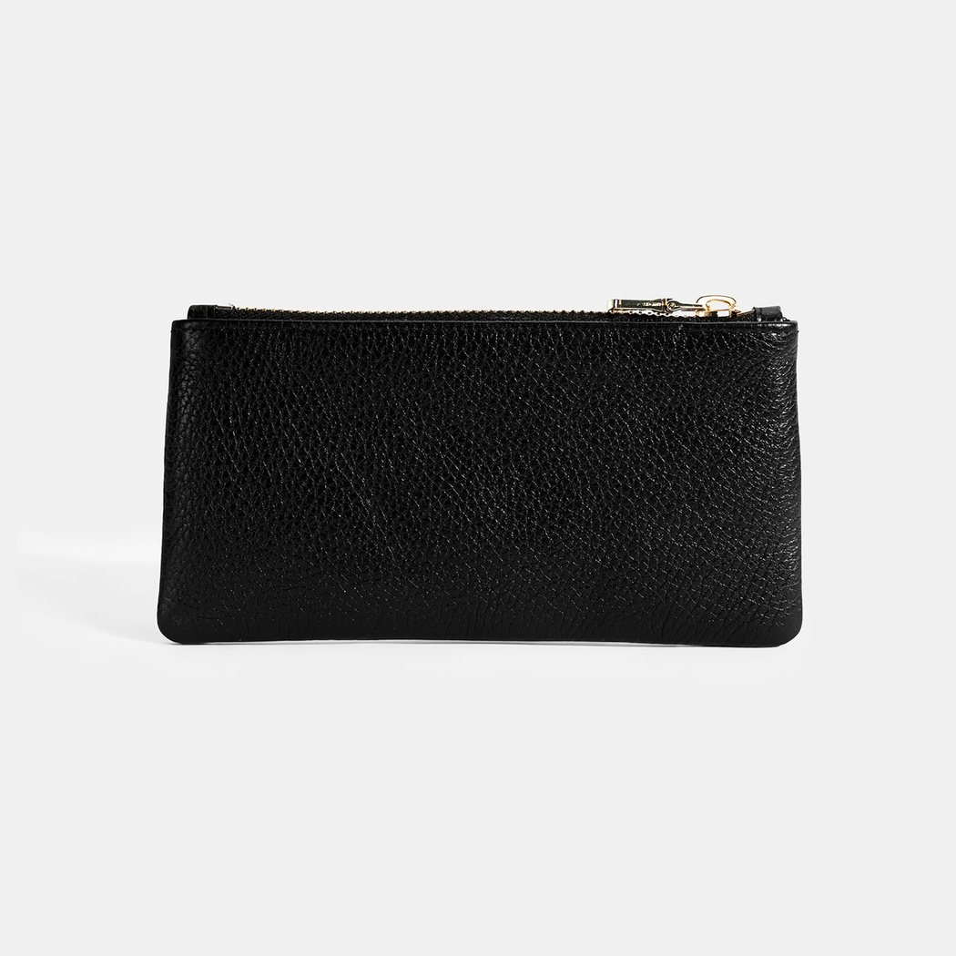 Kadın Siyah Fermuarlı Deri Cüzdan