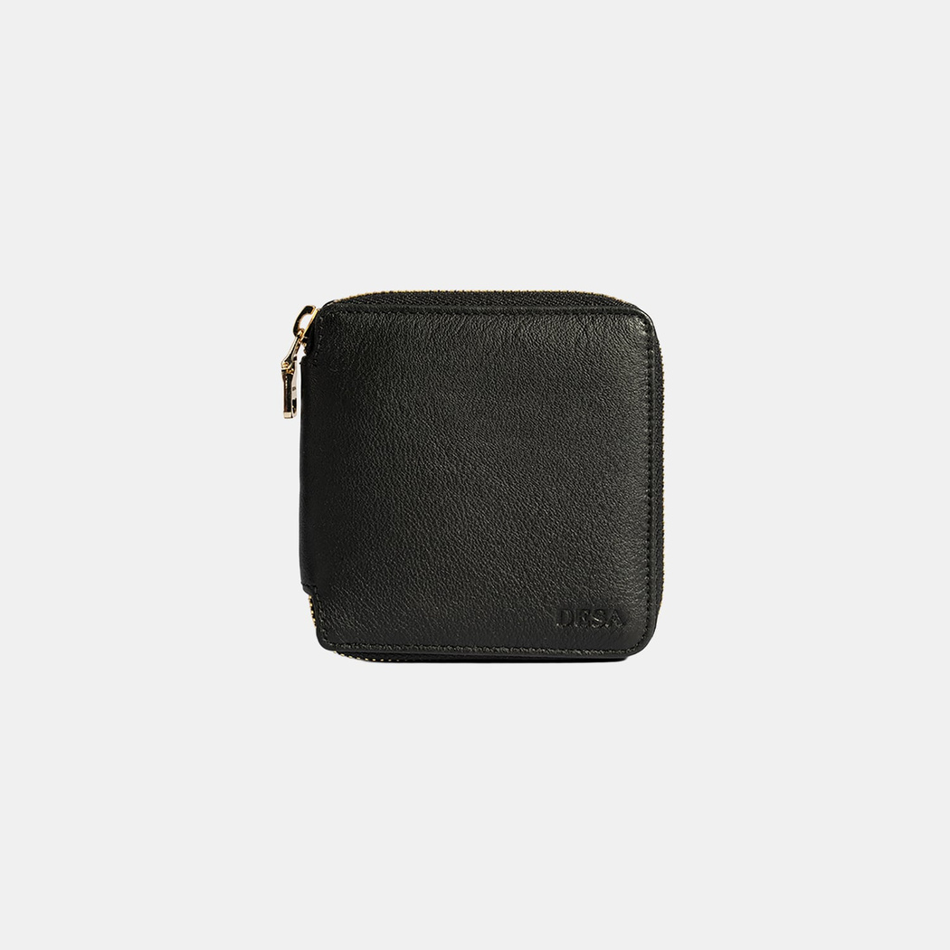 Kadın Siyah Fermuarlı Deri Cüzdan