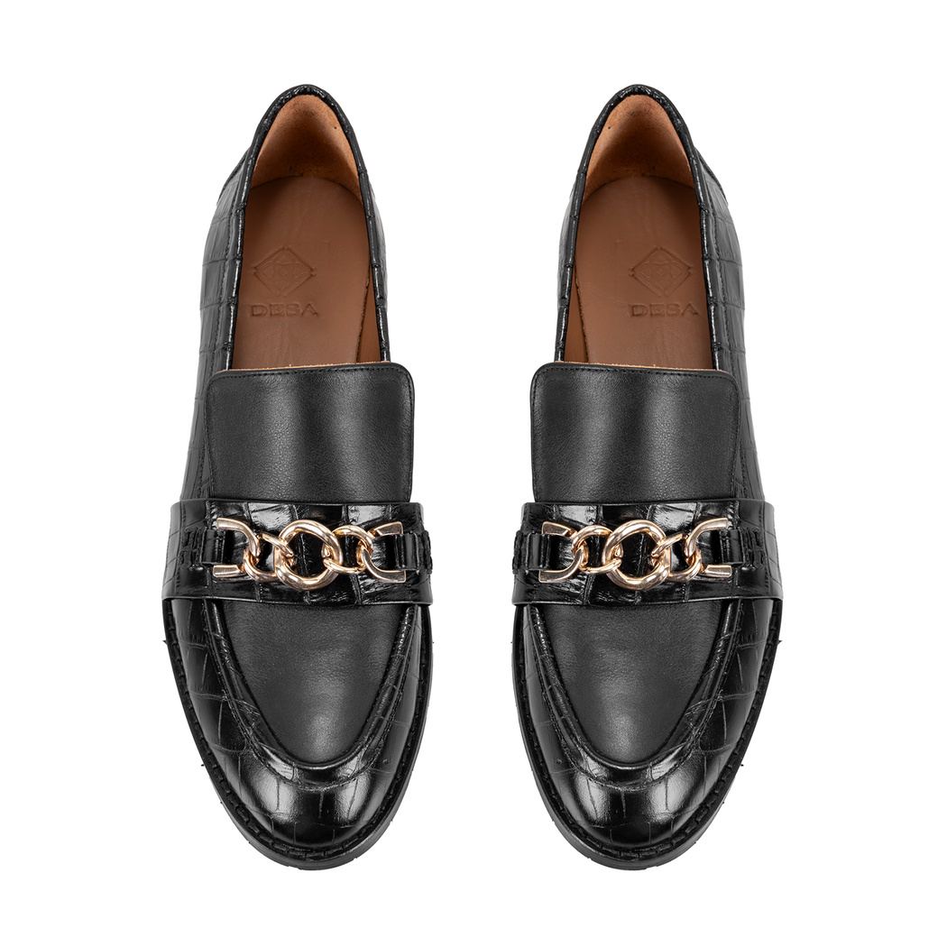 Kadın Siyah Günlük Deri Loafer