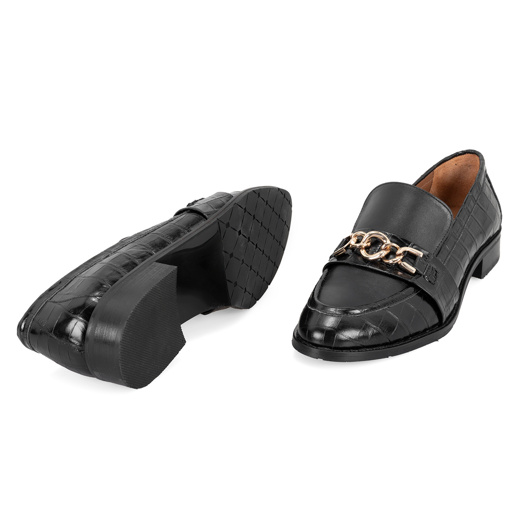 Kadın Siyah Günlük Deri Loafer