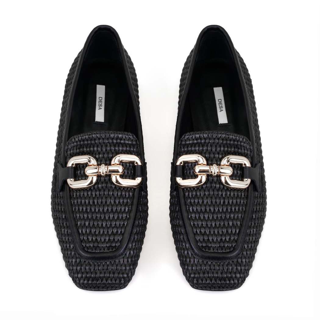 Kadın Siyah Hasır Loafer