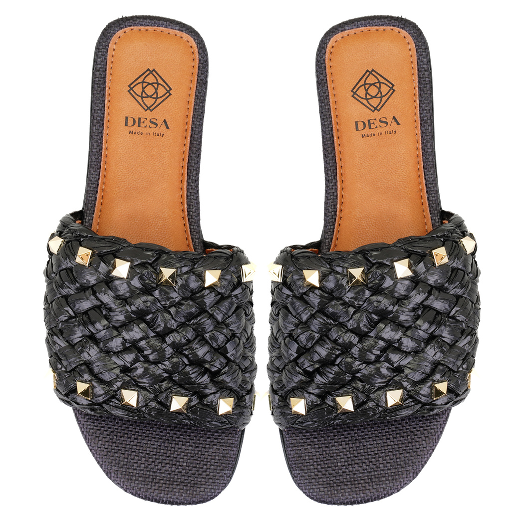 Kadın Siyah Hasır Terlik