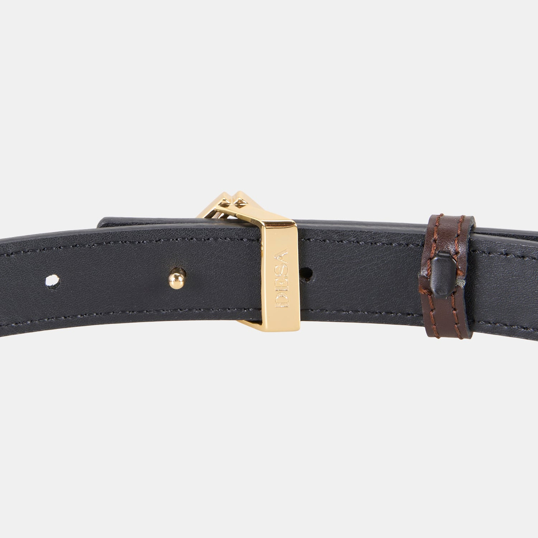 Kadın Siyah / Kahve Çift Taraflı Deri Kemer