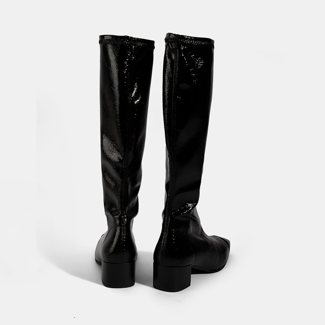 Kadın Siyah Kalın Topuklu Stretch Çizme