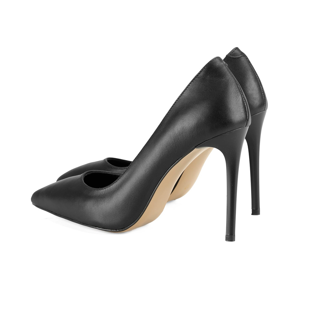 Kadın Siyah Klasik Deri Stiletto