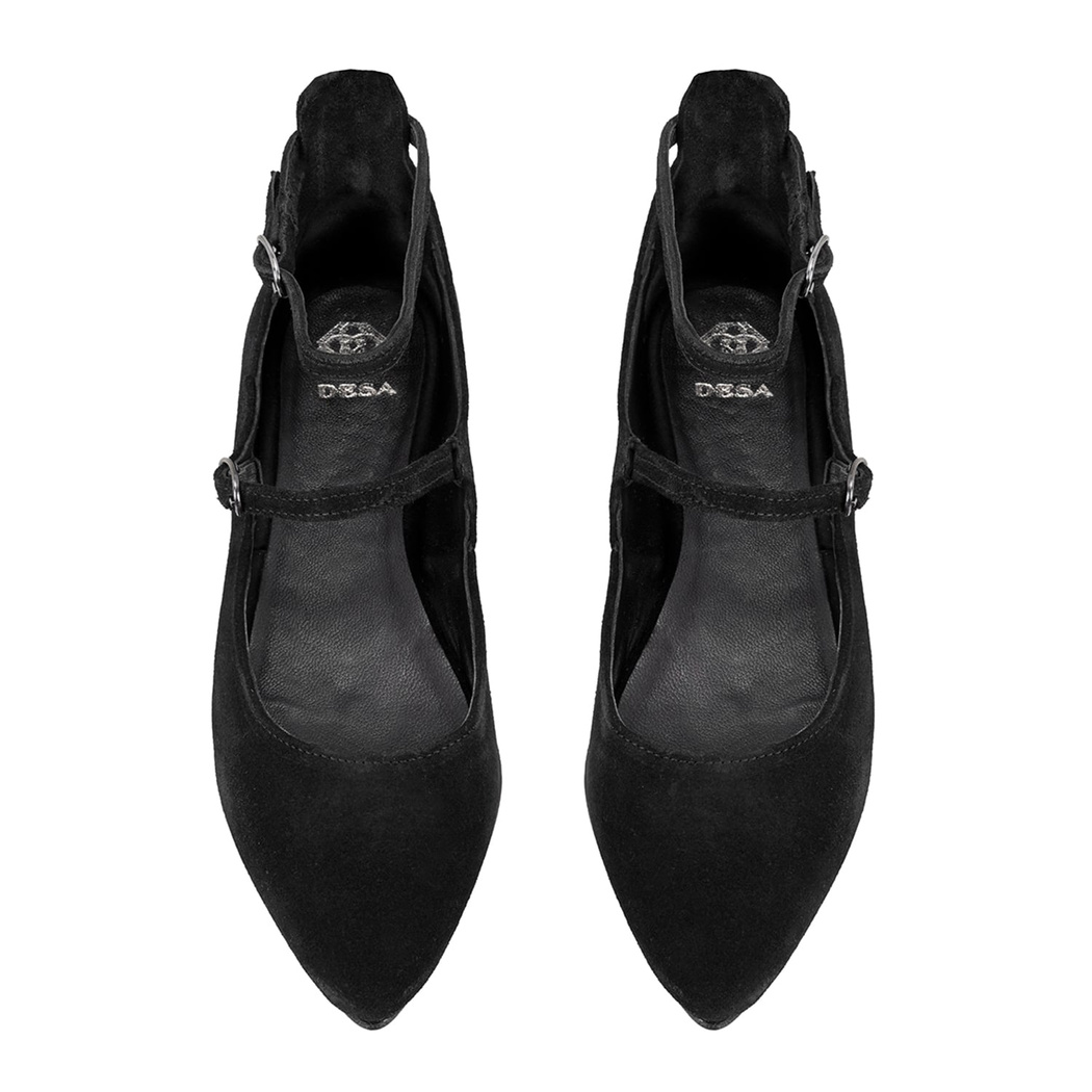 Kadın Siyah Mary Jane Deri Babet