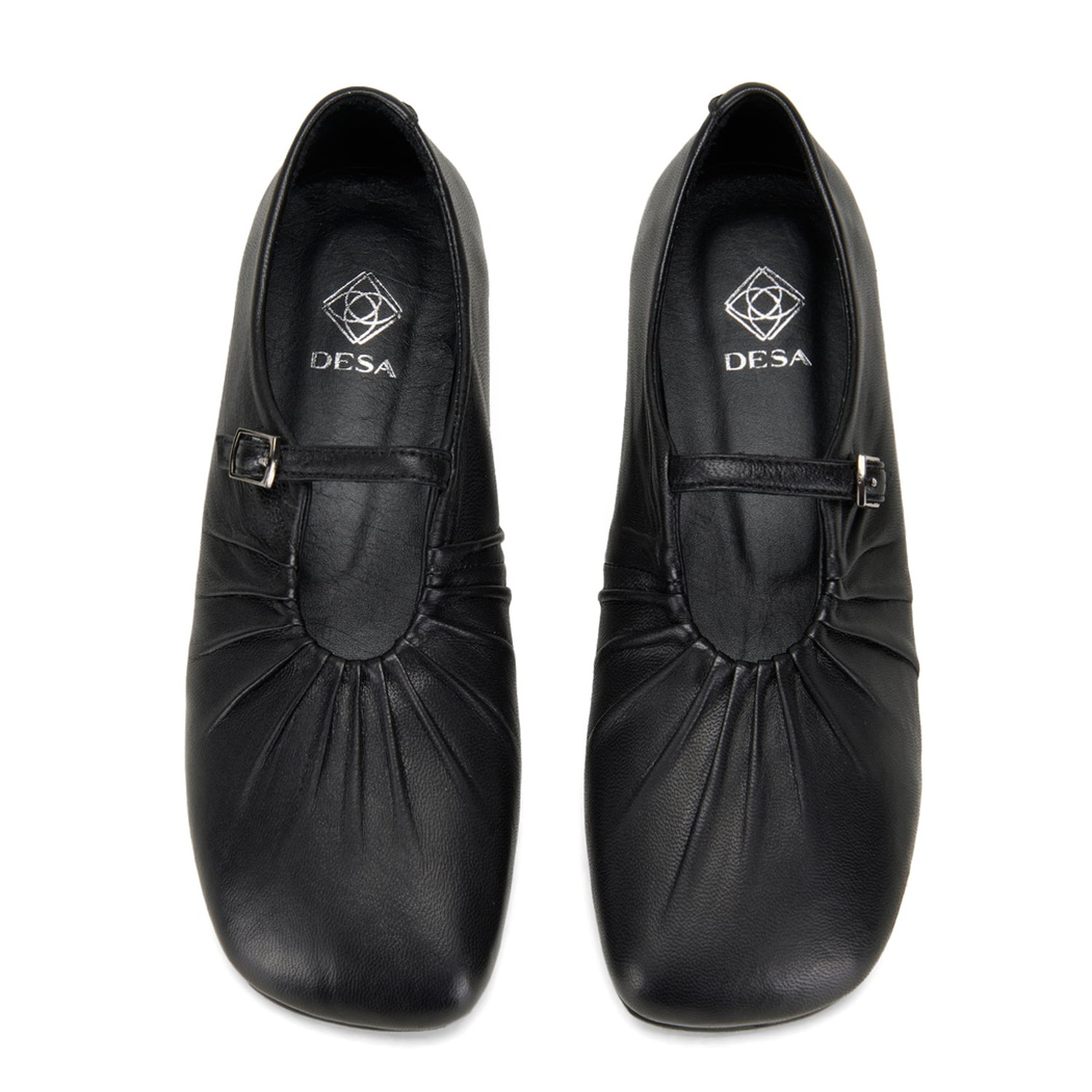 Kadın Siyah Mary Jane Deri Babet