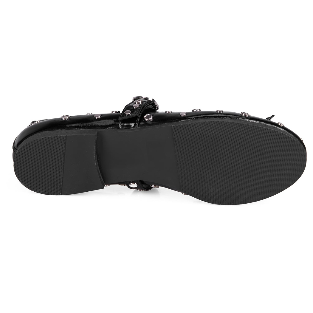 Kadın Siyah Mary Jane Deri Babet