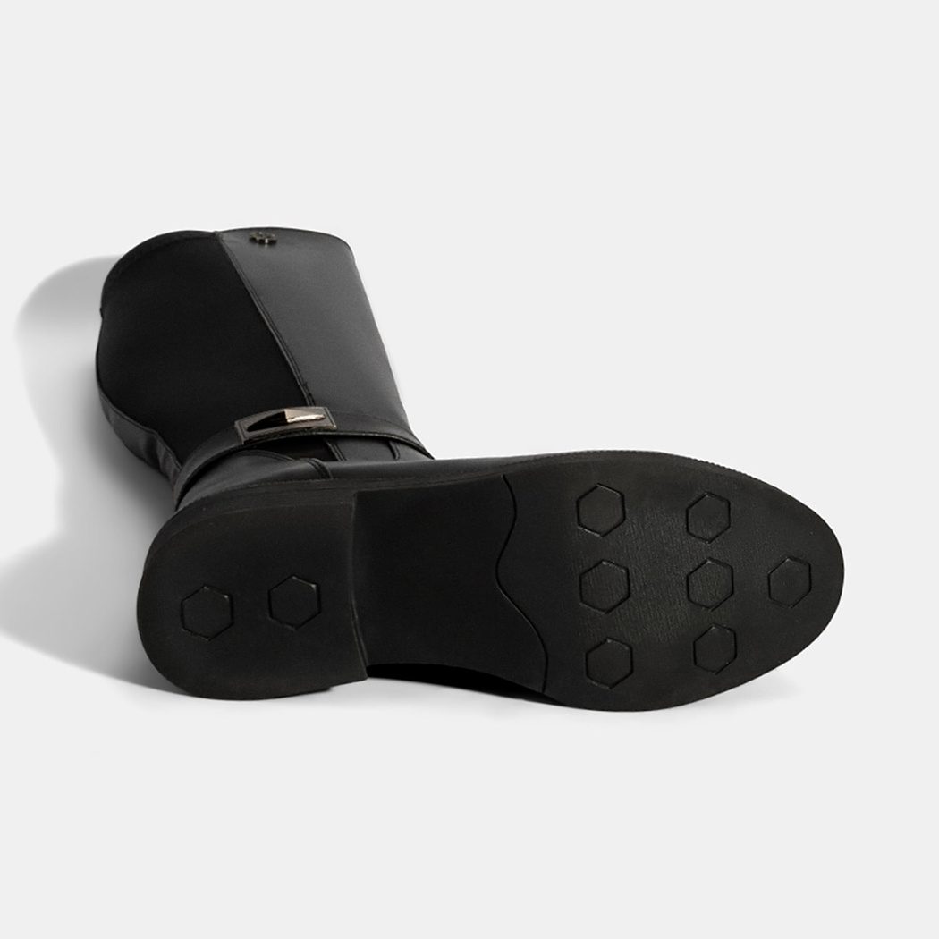 Kadın Siyah Metal Aksesuarlı Stretch Çizme