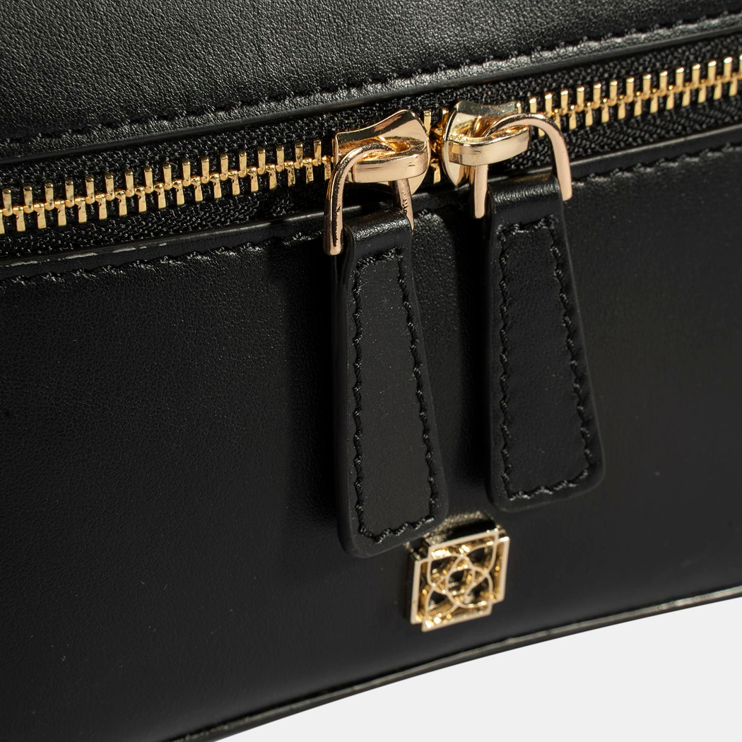 Kadın Siyah Mini Deri El Çantası